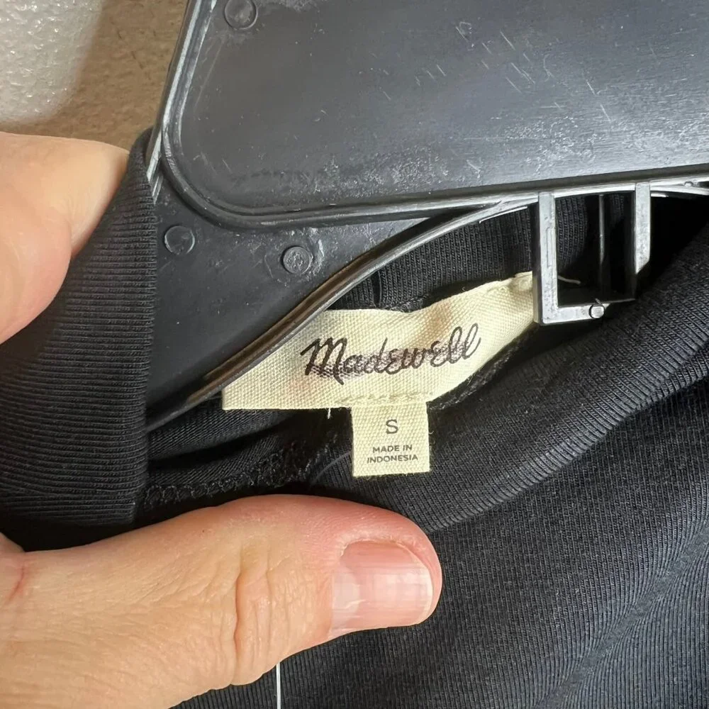 Madewell Womens Funnelneck Cropped Muscle Tee in Black Size S NO378 - Picture 4 of 6